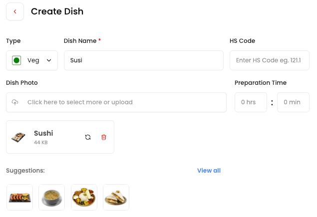 create dish